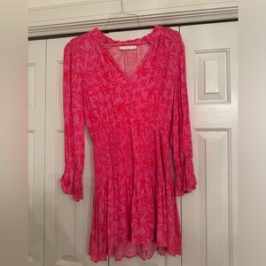 KARLIE PINK AND RED SMOCKED DRESS